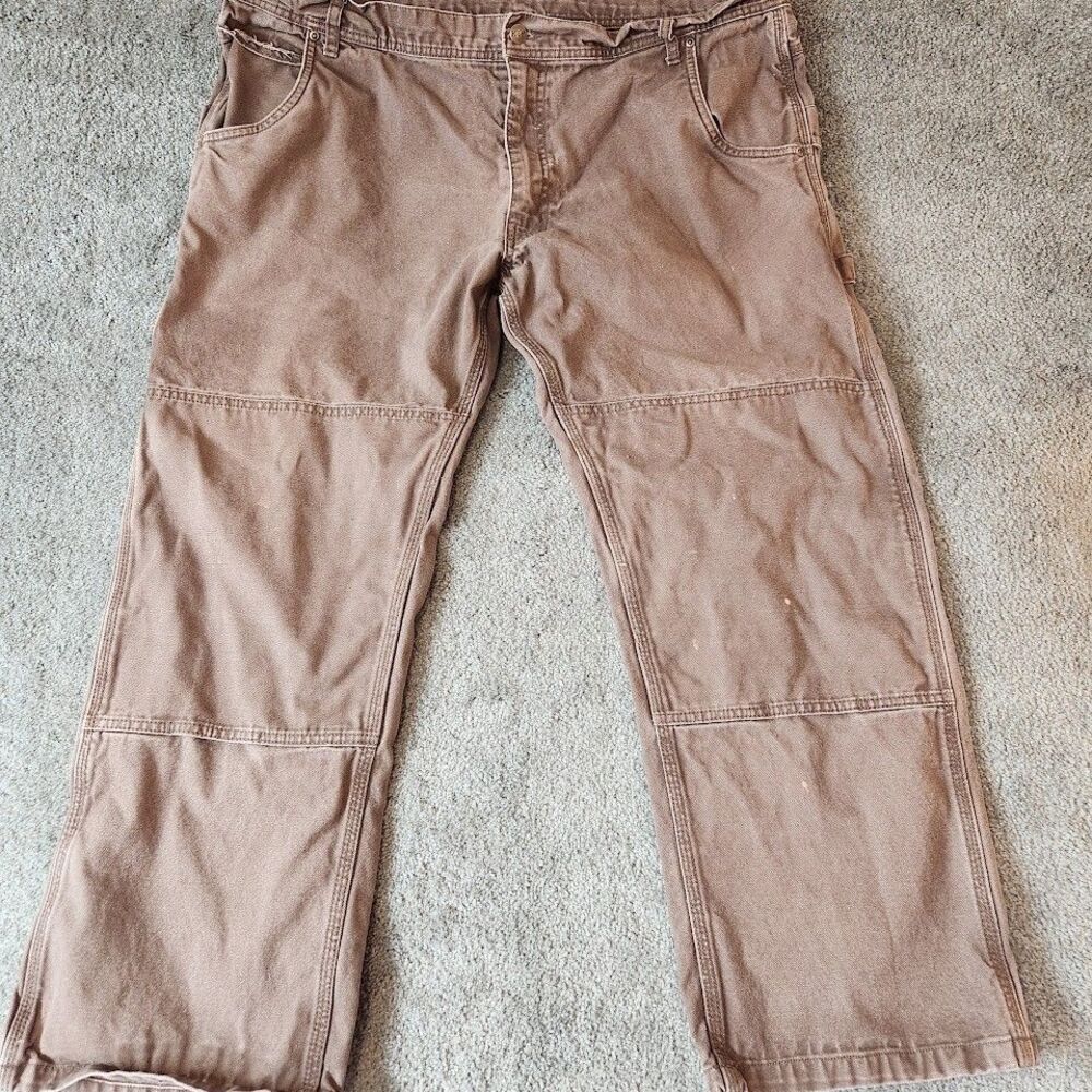 Key Double Knee Carpenter Jeans Mens Size 42X30 Brown Denim Vintage